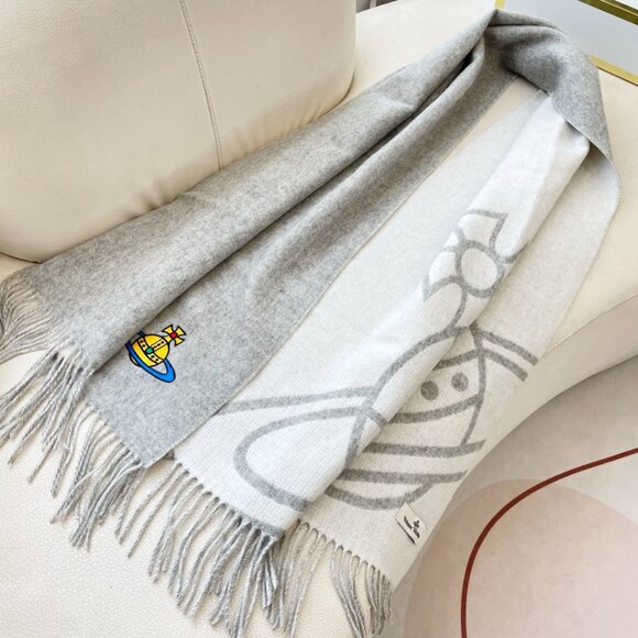 Vivienne Westwood Saturn Logo Jacquard Scarf - Picture 2 of 6